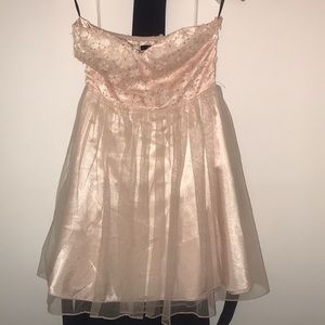 Pink strapless dress